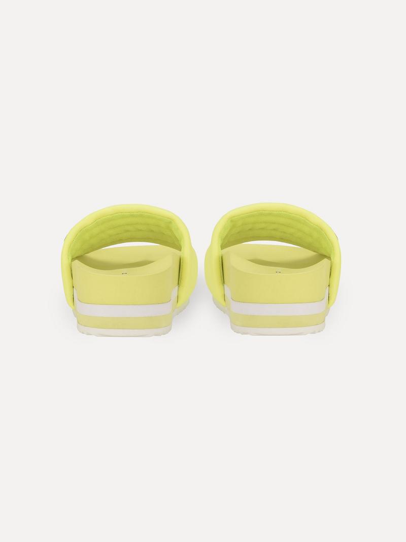 Női Tommy Hilfiger Fluorescent Platform Slide Sárga | HU 618LIS